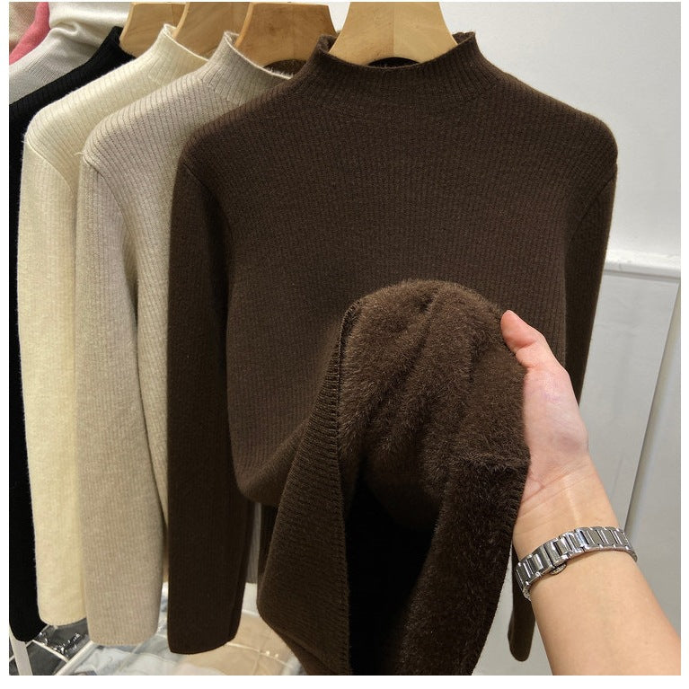 Women's Ribbed Mock Neck Sweater — View 4