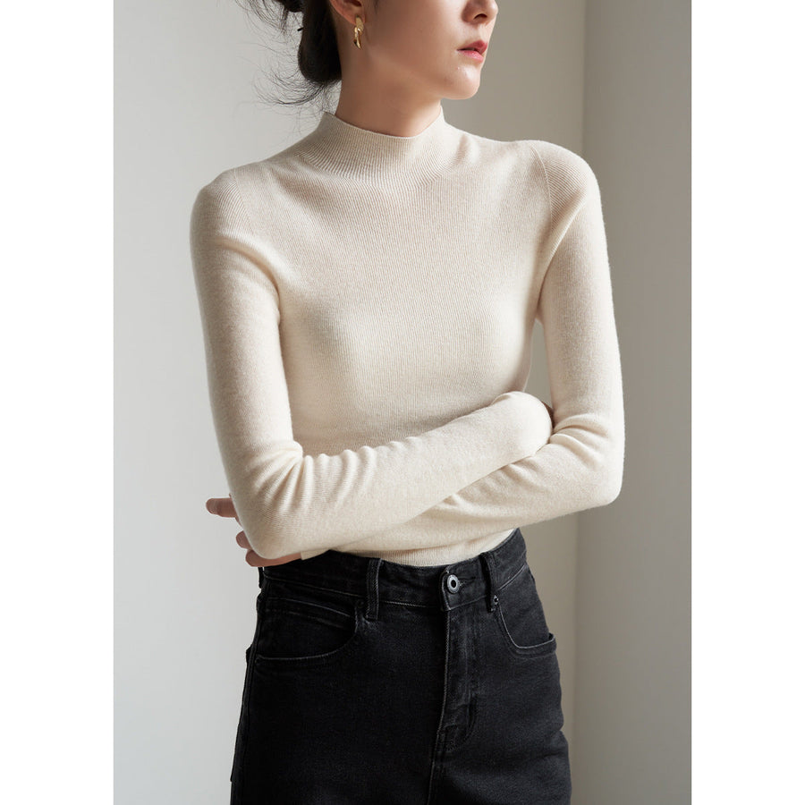 Women's Wool Mock Neck Sweater — View 2