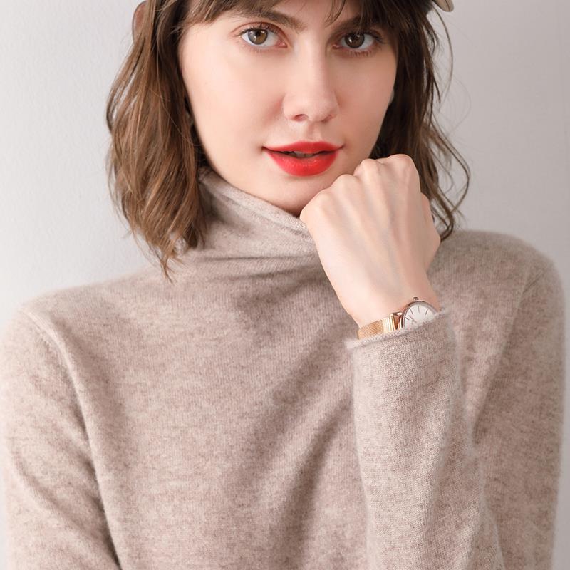 Women's Wool Mock Neck Sweater — View 5