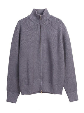 Women's Relaxed Fit Zip Front Mock Neck Sweater — View 6