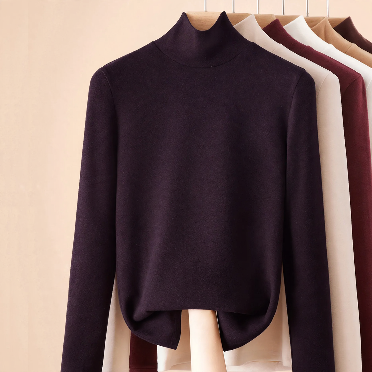 Women's Long Sleeve Mock Neck Top — View 5