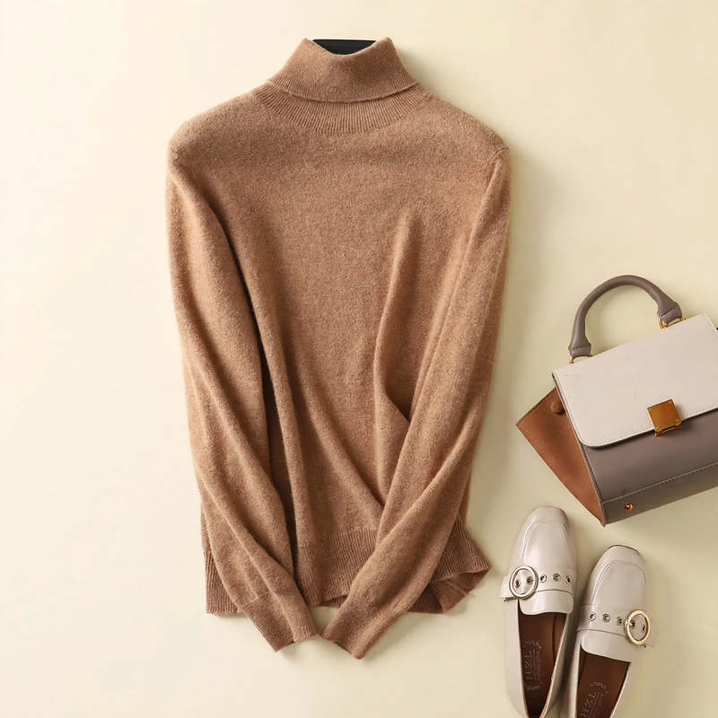 Women's Wool Turtleneck Sweater — View 4