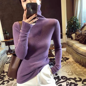 Women's Wool Mock Neck Sweater — View 7