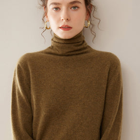 Women's Cashmere Mock Neck Sweater — View 7