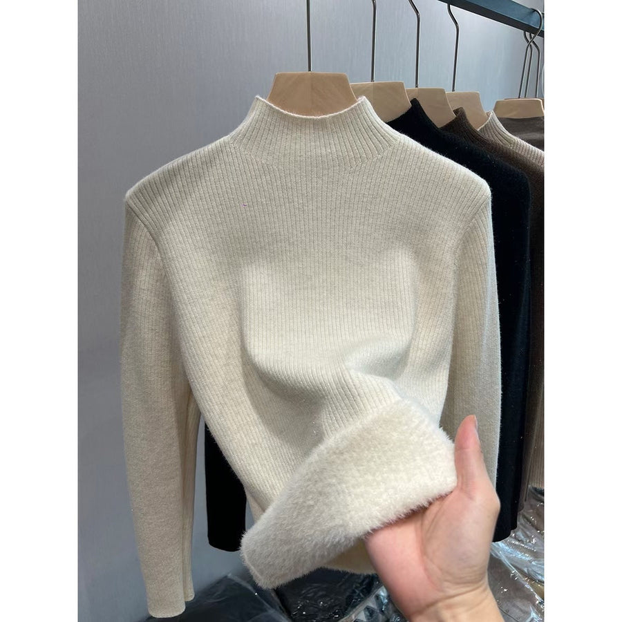 Women's Ribbed Mock Neck Sweater — View 2
