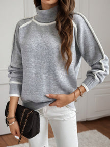 Women's Raglan Sleeve Mock Neck Sweater — View 8
