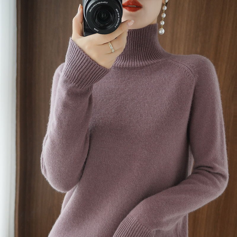 Women's Relaxed Fit Mock Neck Sweater — View 8