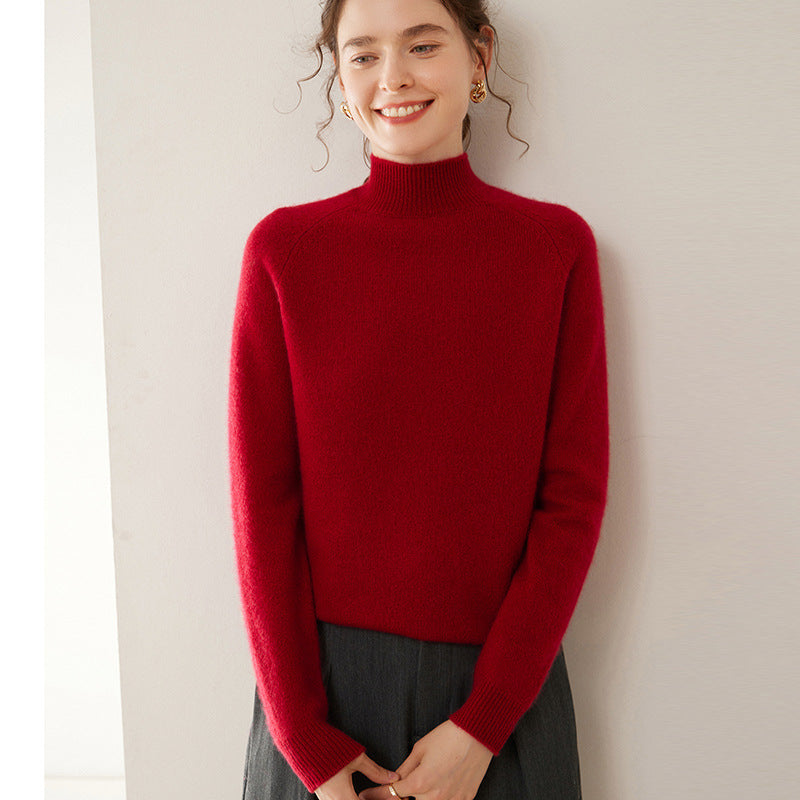 Women's Cashmere Mock Neck Sweater — View 11