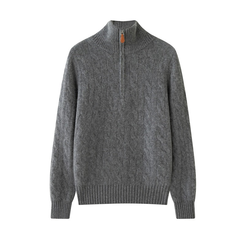 Women's Cable Knit Zip Front Sweater — View 5