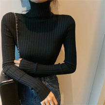 Women's Chunky Knit Mock Neck Sweater — View 2