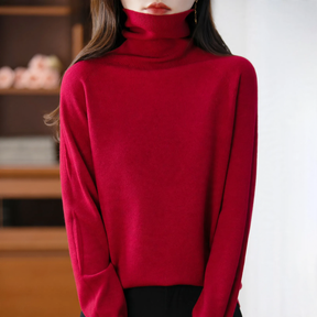 Women's Relaxed Fit Mock Neck Sweater — View 9