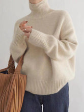 Women's Wool Relaxed Fit Mock Neck Sweater — View 6