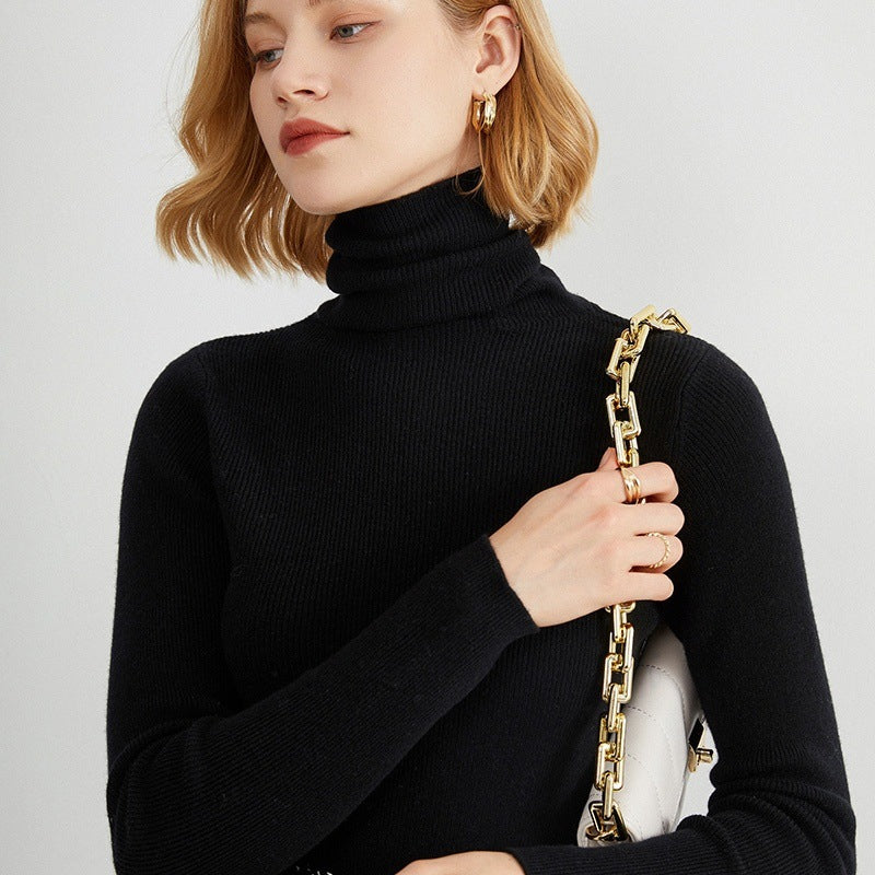 Women's Fitted Mock Neck Sweater — View 3