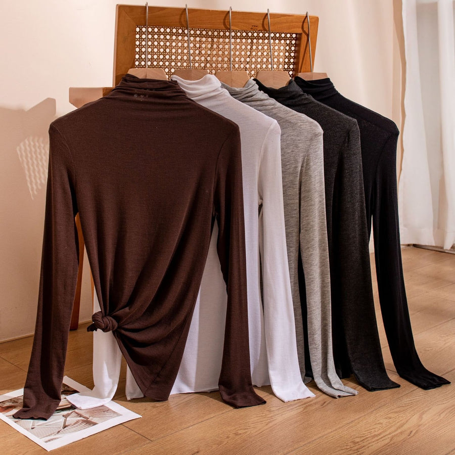 Women's Long Sleeve Mock Neck Top — View 2
