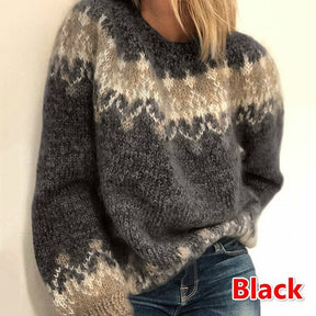 Women's Mohair Blend Relaxed Fit Jacquard Sweater — View 8