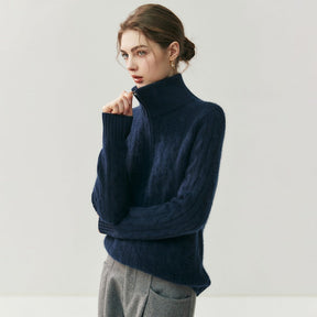 Women's Cable Knit Zip Front Sweater — View 4