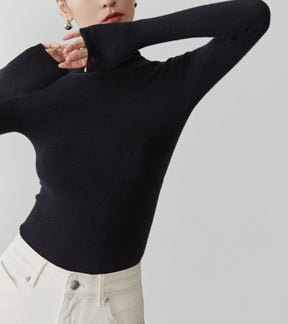 Women's Cashmere Mock Neck Sweater — View 10