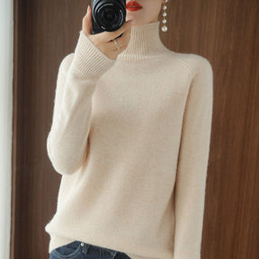 Women's Relaxed Fit Mock Neck Sweater — View 1