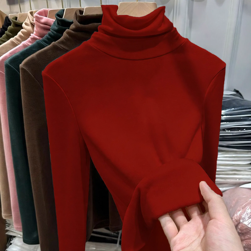 Women's Long Sleeve Mock Neck Top — View 3