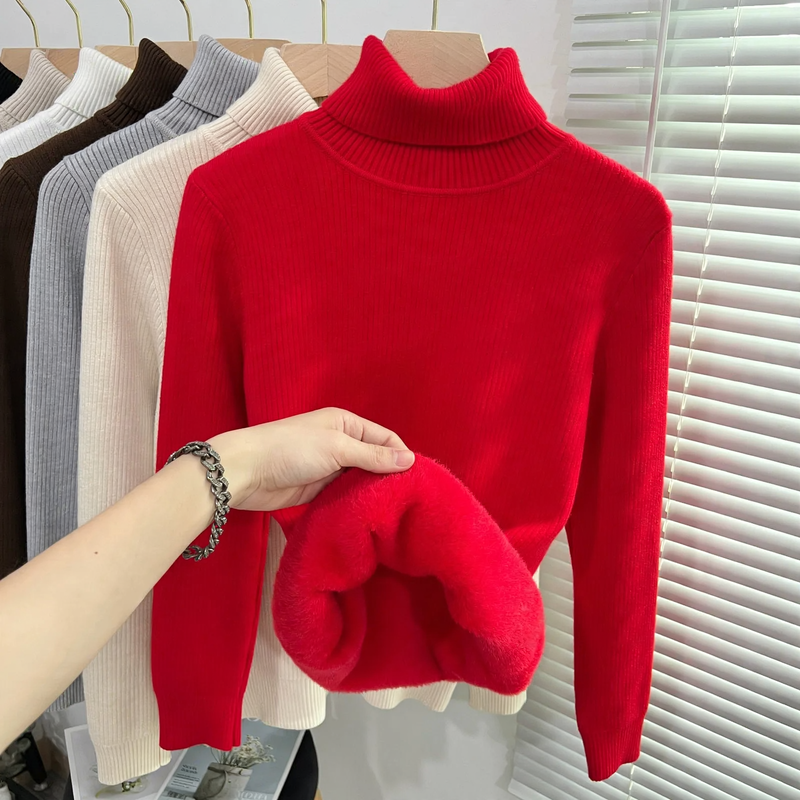 Women's Ribbed Turtleneck Sweater — View 7