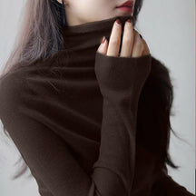 Women's Fitted Mock Neck Sweater — View 8