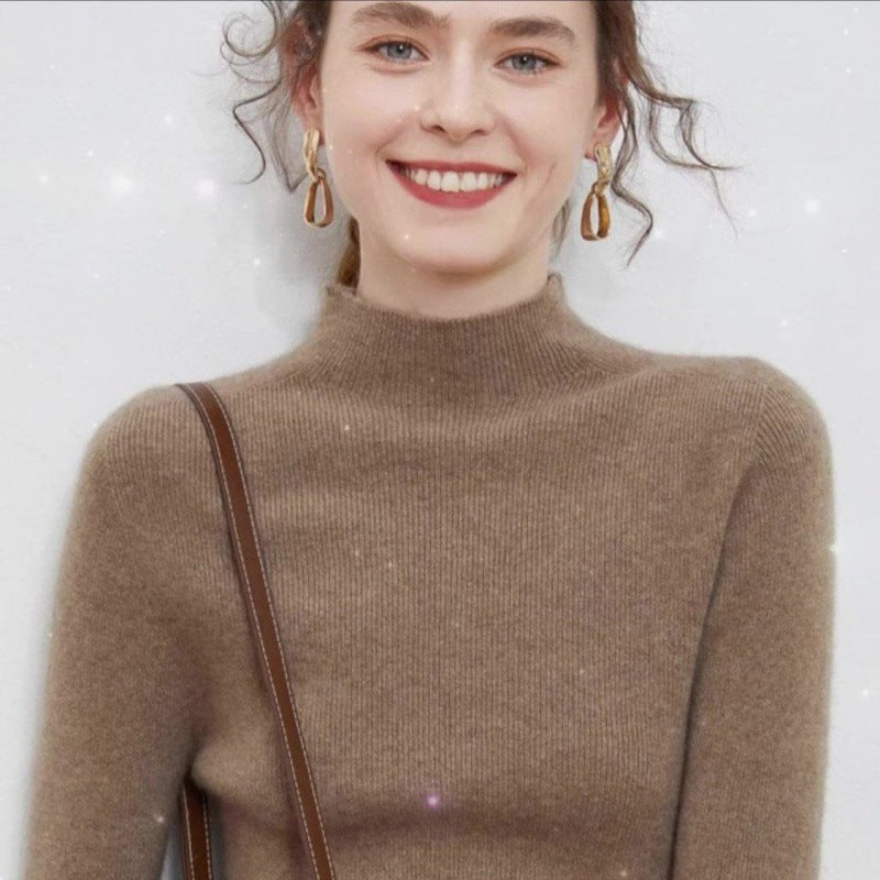 Women's Fitted Mock Neck Sweater — View 9