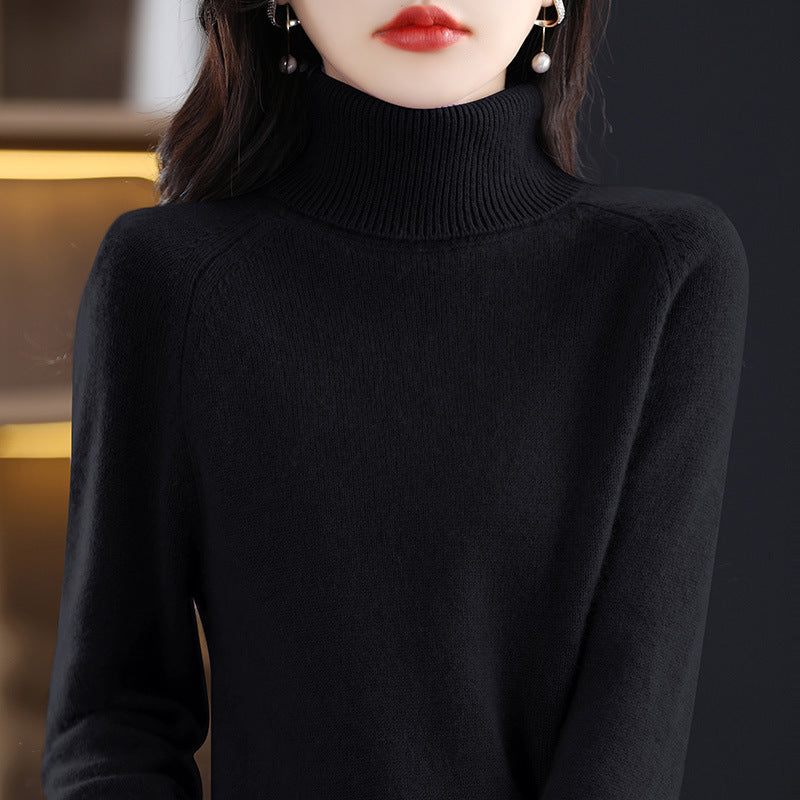 Women's Relaxed Fit Long Sleeve Mock Neck Sweater — View 8