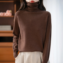 Women's Relaxed Fit Mock Neck Sweater — View 12