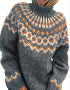 Women's Mohair Blend Relaxed Fit Jacquard Sweater — View 6
