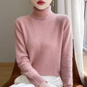 Women's Wool Relaxed Fit Turtleneck Sweater — View 6
