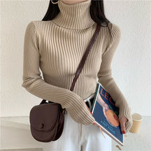 Women's Fitted Thumbhole Turtleneck Sweater — View 10