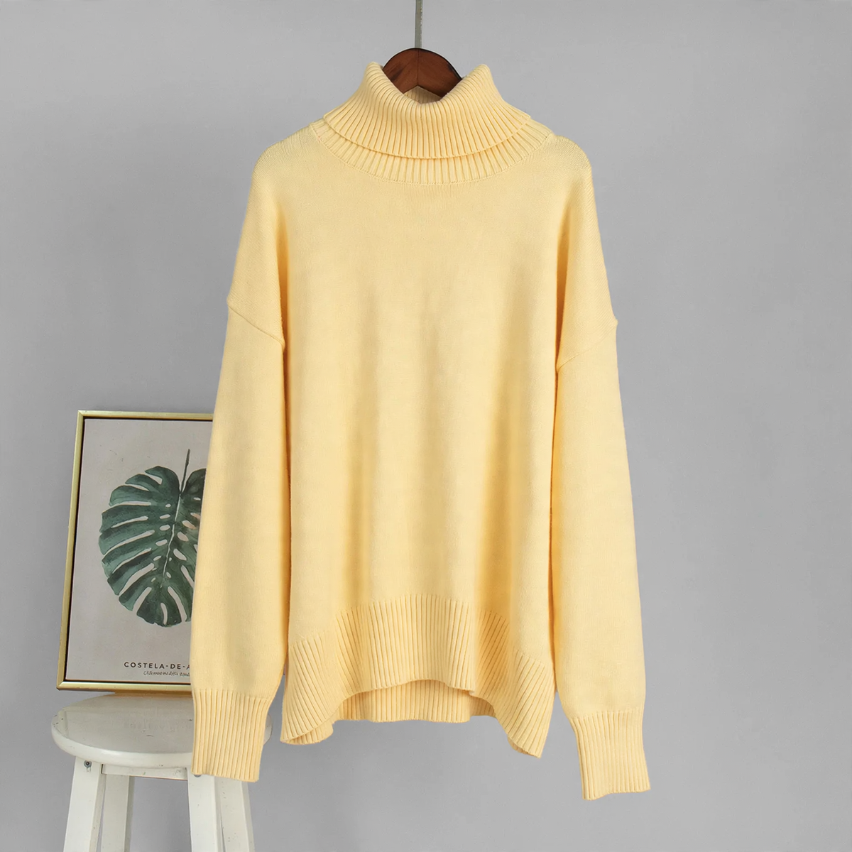 Women's Relaxed Fit Turtleneck Sweater — View 10
