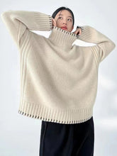 Women's Cable Knit Turtleneck Sweater — View 5