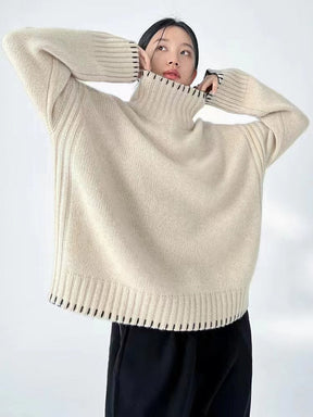 Women's Cable Knit Turtleneck Sweater — View 5