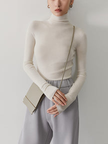 Women's Cashmere Mock Neck Sweater — View 11