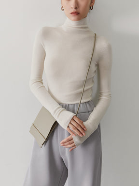 Women's Cashmere Mock Neck Sweater — View 11