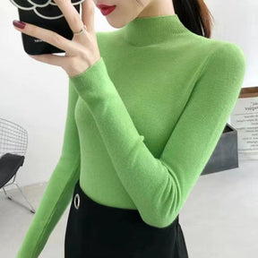 Women's Fitted Mock Neck Sweater — View 8