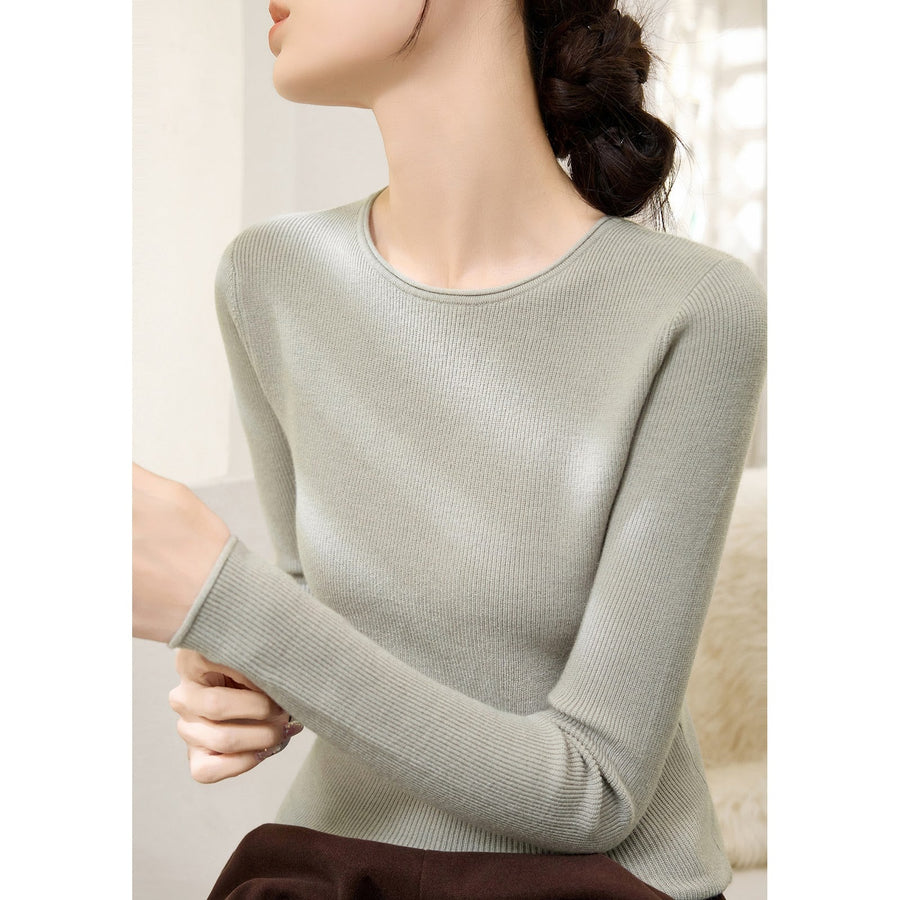 Women's Fitted Crewneck Sweater — View 1