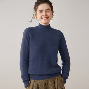 Women's Cashmere Mock Neck Sweater — View 6
