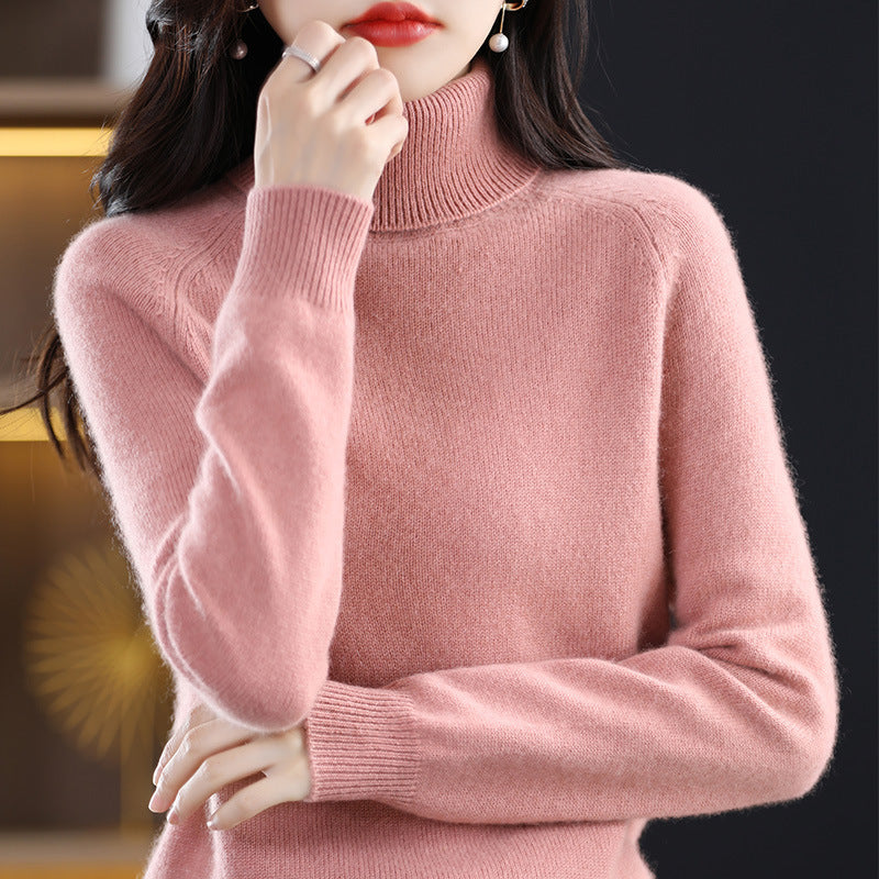 Women's Relaxed Fit Long Sleeve Mock Neck Sweater — View 11