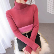 Women's Geometric Turtleneck Sweater — View 9