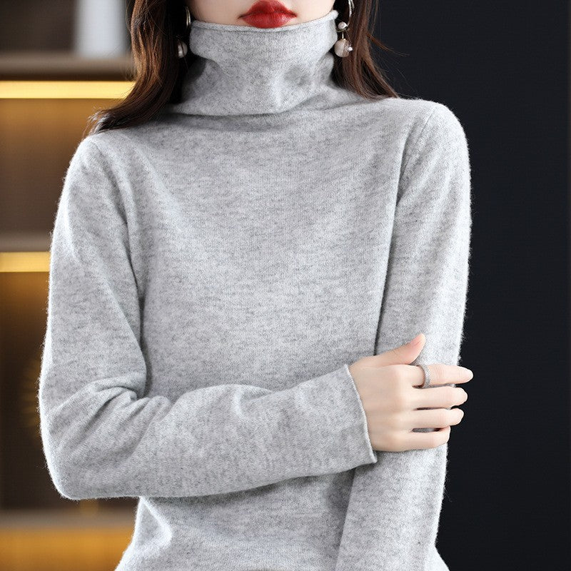 Women's Wool Mock Neck Sweater — View 2