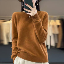 Women's Wool Relaxed Fit Crewneck Sweater — View 6