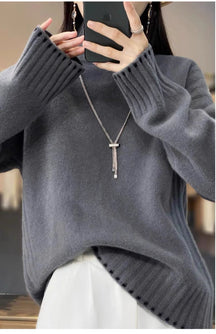 Women's Cable Knit Turtleneck Sweater — View 6