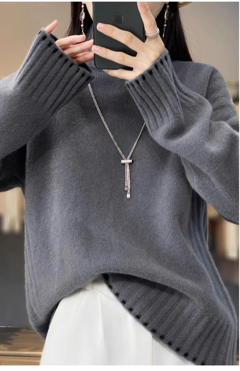 Women's Cable Knit Turtleneck Sweater — View 6