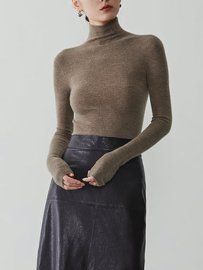 Women's Cashmere Mock Neck Sweater — View 8