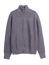 Women's Relaxed Fit Zip Front Mock Neck Sweater — View 9