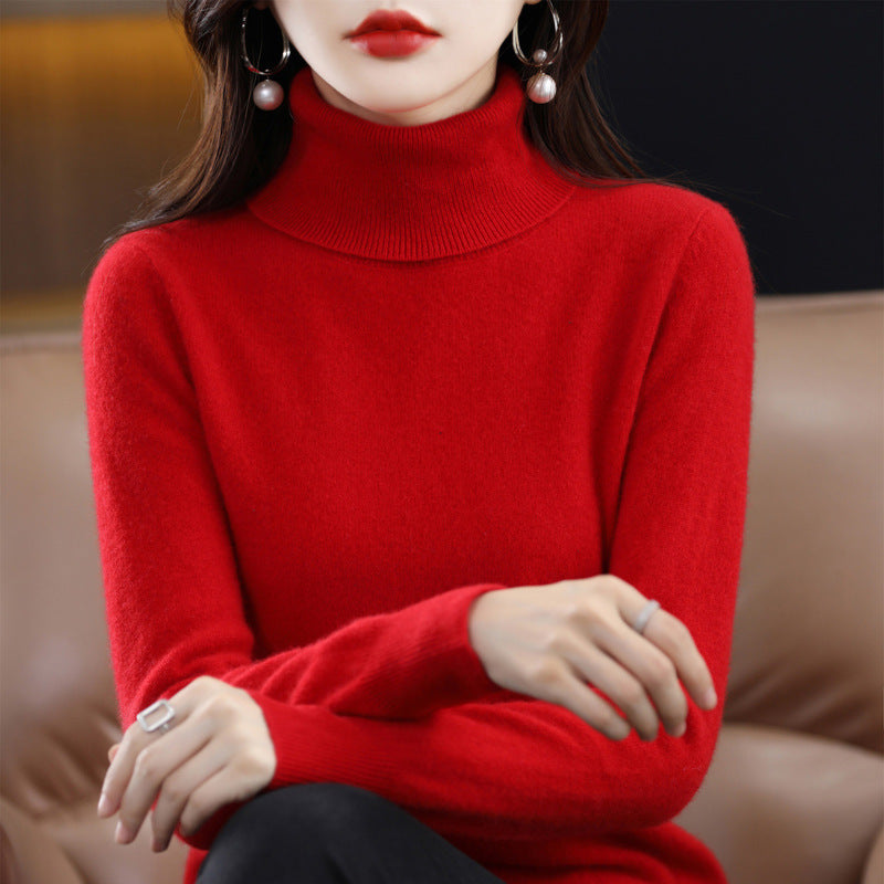 Women's Relaxed Fit Turtleneck Sweater — View 8