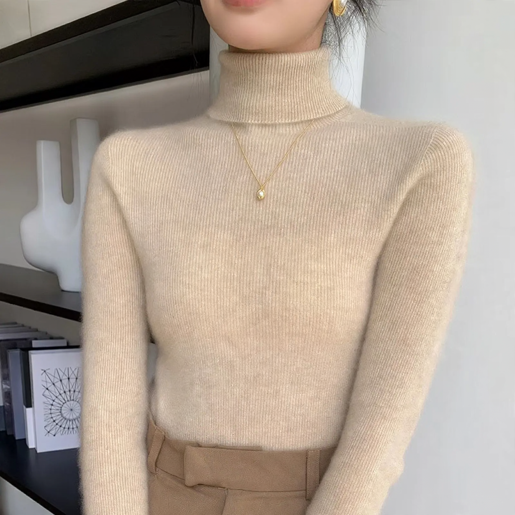 Women's Wool Turtleneck Sweater — View 1