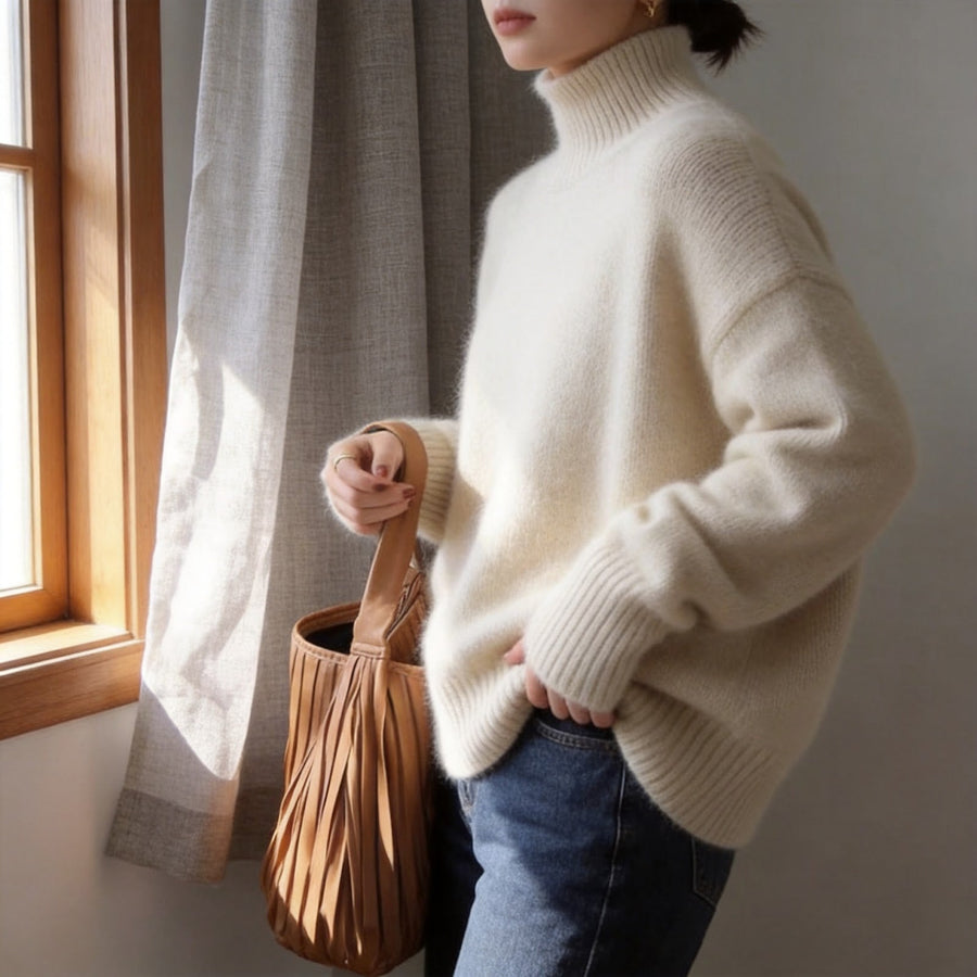 Women's Relaxed Fit Turtleneck Sweater — View 1